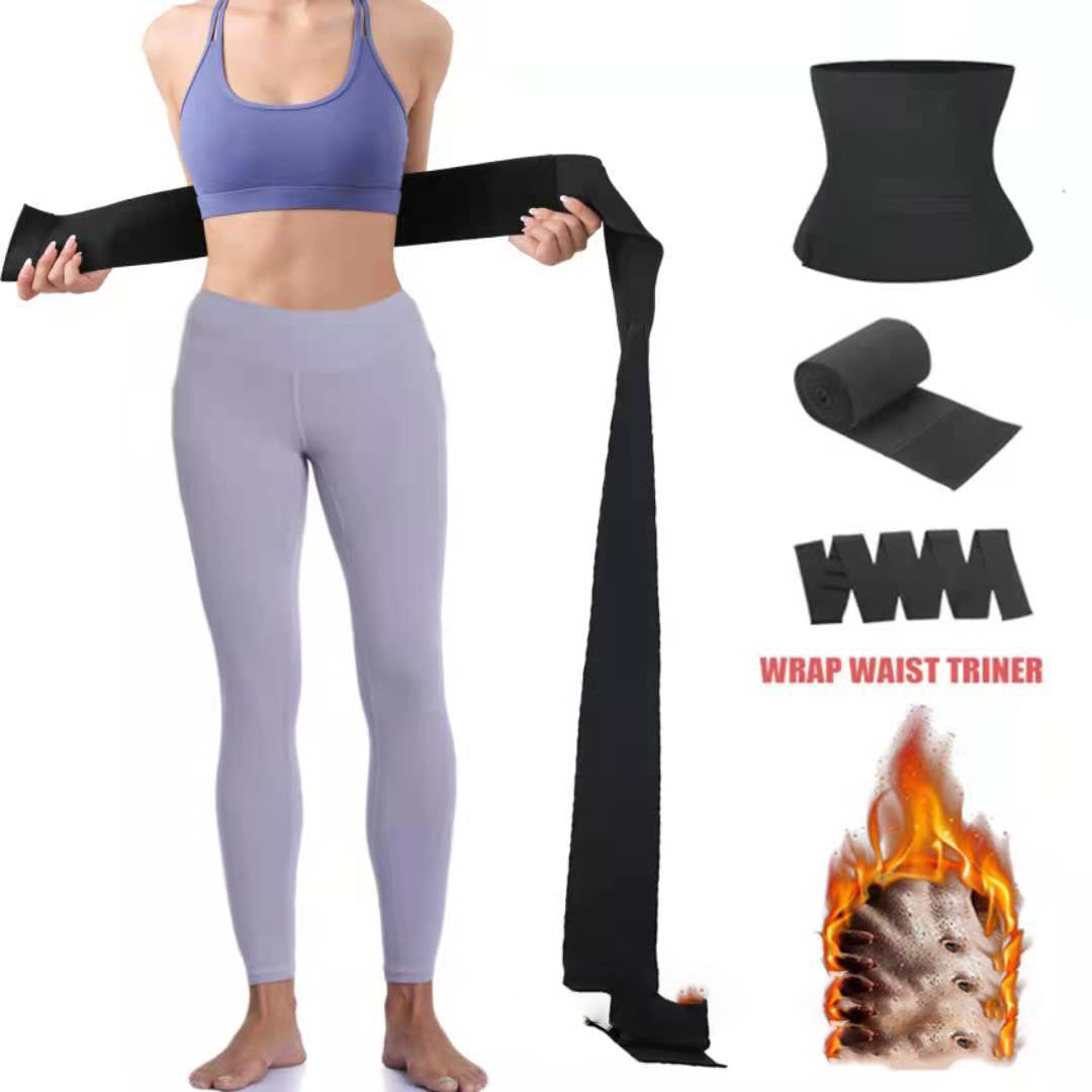 Black adjustable waist trainer belt 4m and 5m with latex and polyester material