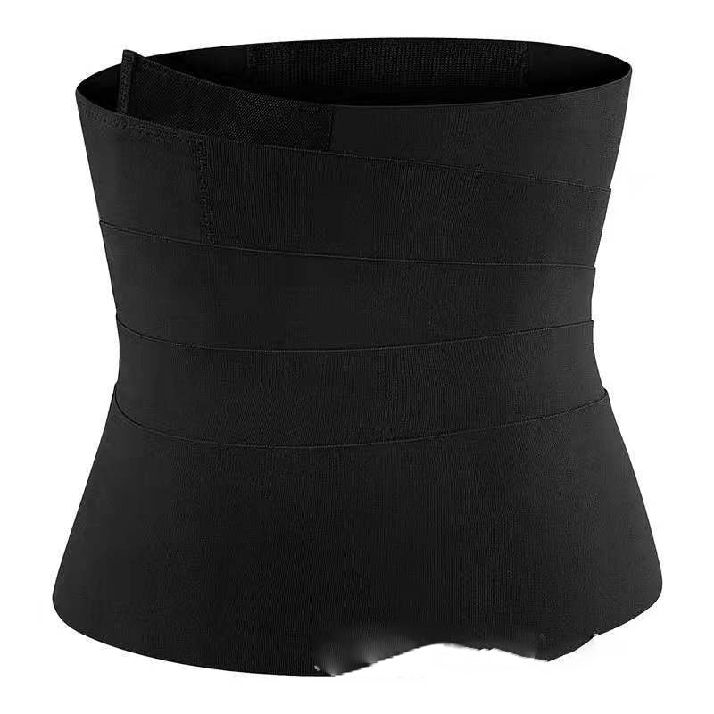 Black waist compression belt for core support and posture improvement